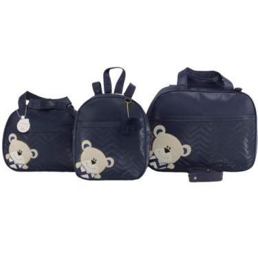 Imagem de Kit Bolsa de Maternidade 3 Peças Urso Menino ou Menina - Let Baby, Mar