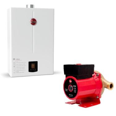 Imagem de Aquecedor 30 Litros GN Bivolt + Bomba 350W 220V Kit Rheem