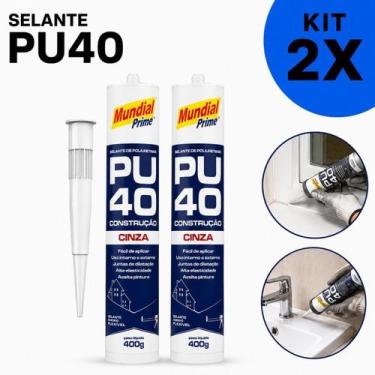 Imagem de Kit 2 Adesivo Selante Pu 40 Cinza Mundial Prime 400ML, Único