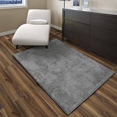 Imagem de Tapete Peludo Felpudo Para Sala e Quarto Cronos (Cinza, 100x140)