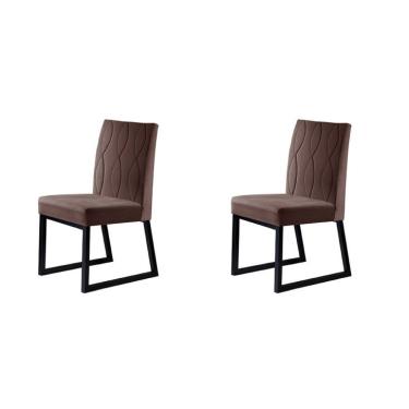Imagem de Conjunto com 2 Cadeiras Atena IV Marrom 98 cm