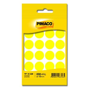 Imagem de Etiqueta Redonda TP-19, Pimaco, Amarela