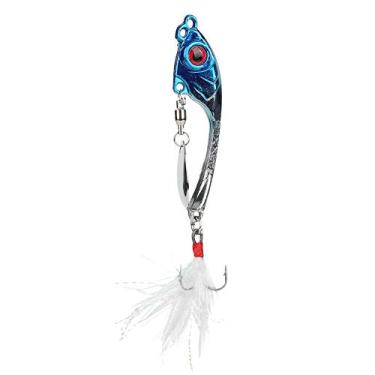 Imagem de Andraw Isca de pesca giratória, isca artificial, isca de pesca de liga de zinco, para atrair peixes, pescaria, mar/água doce (azul)