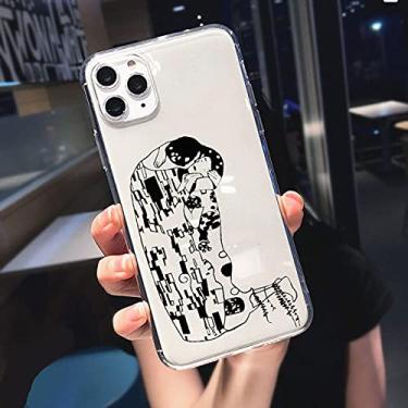 Imagem de Capa de telefone Soft Silicon Funny para iPhone 13 11 Pro Max 12 mini SE2020 6 7 8 Plus XR XS Max Luxo Capa Traseira Transparente, 40383, Para iP7P ou iP8Plus