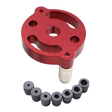 Imagem de harayaa Kit de de broca autocentrante de gabarito com buchas de broca de mm Ferramentas de carpintaria Localizador de gabarito buchas de broca para, VERMELHO