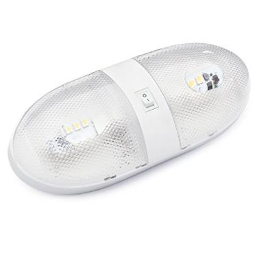 Imagem de Lumitronics RV 12V LED duplo Teto Dome Light - On/Off Switch - Lentes removíveis