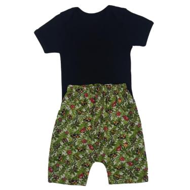 Imagem de Conjunto Body Manga Curta e Short / Bermuda Saruel Tropical - Roupa Bebê Menino - SempreBebê-Masculino