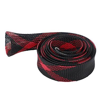 Imagem de SPYMINNPOO Manga para vara de pesca, meia para vara de pesca, capa para vara de pesca, protetor de jaqueta de pesca giratória, ferramentas de pesca 25 mm x 1650 mm (vermelho e preto)