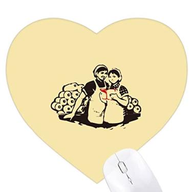Imagem de Mousepad de coração em tecido promocional China Red Tapete de borracha para escritório