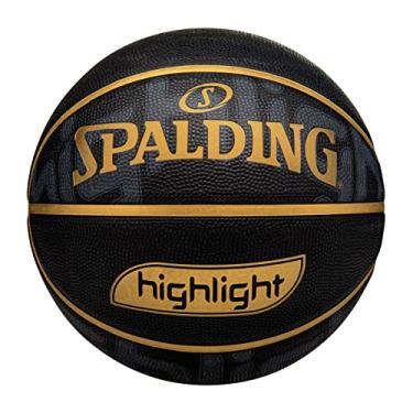 Imagem de Bola de Basquete Spalding Highlight, Preto e Dourado, 7