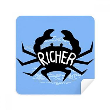 Imagem de Tecido de camurça com contorno de animal de caranguejo preto natural para limpar a tela, pacote com 2