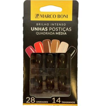 Imagem de Unhas Posticas Quadradas Media Black Marco Boni