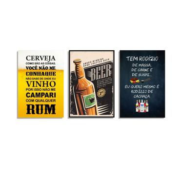 Imagem de Quadro Decorativo Bebidas Cerveja Churrasco Kits 3 Uni 005