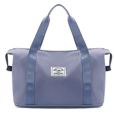Imagem de Bolsa de viagem impermeável de grande capacidade bolsa de embarque conveniente bolsa de ioga ao ar livre (Azul)