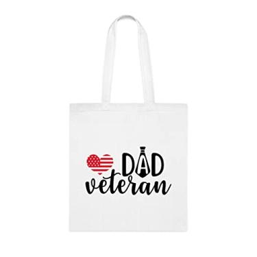 Imagem de Bolsa tote papai, sacola pai veterano, para pai, bolsa de ombro papai, bolsas reutilizáveis para papai, presente para papai, presente para papai da filha favorita, filho e filhos, Branco