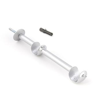 Imagem de Suporte Duplo Longo 8cm Varão Cortina Wiler K Aço Escovado 19x19mm