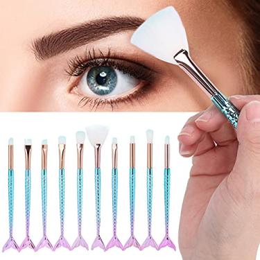 Imagem de Kit De Pincéis De Maquiagem, Pincéis De Beleza Com 10 Peças, Conjunto De Pincéis De Limpeza De Pincéis Cosméticos Para Maquiagem