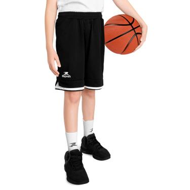 Imagem de Bermuda Basquete Infantil Muvin – 100% Poliéster – Bolsos - Cordão de Amarração - Shorts - Treino - Atividade Física - Tecnologia Dry - Maior Absorção de Suor - Conforto – Leve - Respirável (6, Preto)