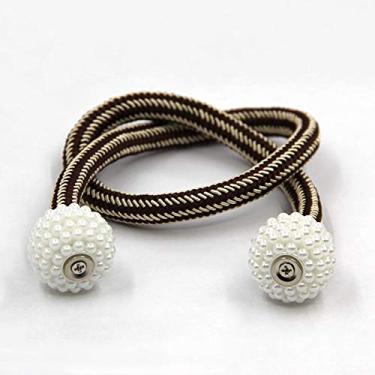 Imagem de 4 pcs Pearl Magnetic Cortina Clipe Suporte de Cortinas Fivela Pendurada Fivela Bola Pendurada Acessórios para Cortina Decoração de Casa, Mix DarkCoffee, 45,50cm
