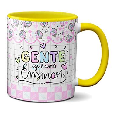 Imagem de Caneca Feliz Dia Professores Gente Que Ama Ensinar Presente (Amarela)