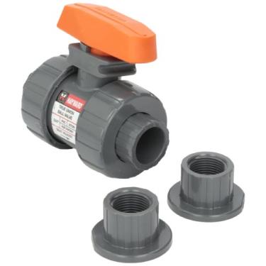 Imagem de Hayward Válvula esférica TB1075ST de PVC série TB de 3/4 polegadas com vedações Viton e conexão de soquete/extremidade rosqueada
