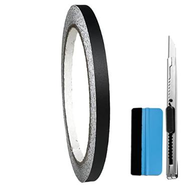 Imagem de LZLRUN Rolo de fita adesiva de vinil preto fosco para liberação de ar – vem com conjunto de ferramentas de instalação (1/4" x 9 m)
