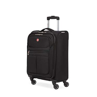 Imagem de SwissGear 4010 Malas de Tecido com Rodas Giratórias, Preto, Carry-On 18-Inch, 4010 Mala macia com rodas giratórias