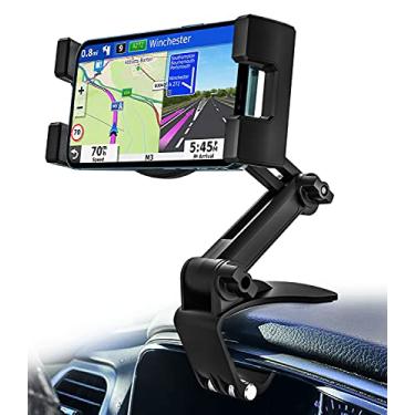 Imagem de Suporte para celular com clipe de painel para carro, viseira solar e espelho retrovisor, suporte para celular com braço ajustável para iPhone 16 Pro Max 15 14 13 12 11 XS XR X 8 Plus, Galaxy S24,