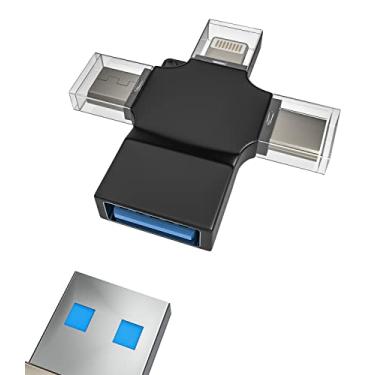 Imagem de Adaptador USB OTG Lightning macho para USB A fêmea sincronização de dados compatível com Apple iPhone 13 12 11 Pro Max Ipad Samsung LG para câmera, leitor de cartão, mouse, teclado, pen drive Android Micro USB C tipo-C