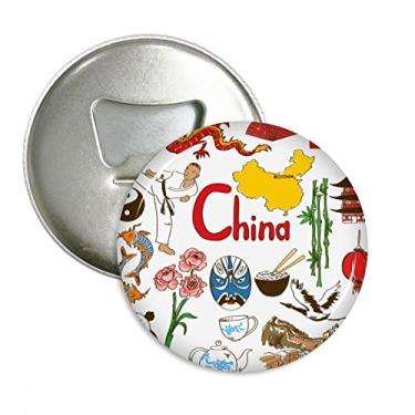 Imagem de China Panda Landscap abridor de garrafas bandeira nacional ímã de geladeira emblema multifuncional