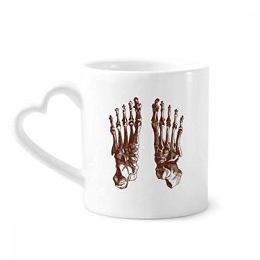 Imagem de Caneca de desenho de osso do corpo humano caneca de café cerâmica copo de coração de vidro
