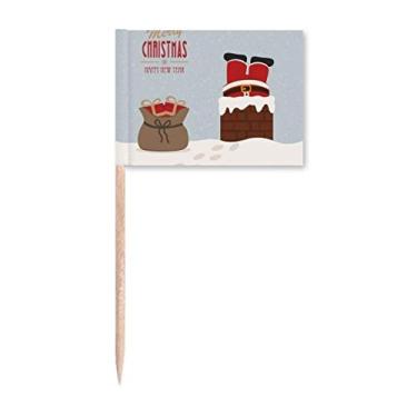 Imagem de Presente de Papai Noel para palito de dente de ano novo marcadores para decoração de festa