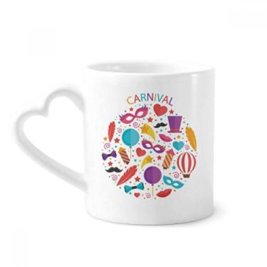Imagem de Máscara laço balão carnaval Brasil caneca café cerâmica copo coração vidro