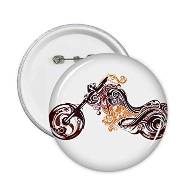 Imagem de Decoração colorida de motocicleta com contornos de grãos, broches, emblemas, botões, 5 peças