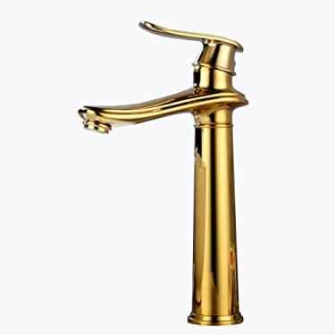 Imagem de Torneira preta banheiro torneira da pia do banheiro furo único torneiras de banheiro de latão para pia 1 furo torneira da pia preta do banheiro torneira do banheiro furo único preto torneira do banheiro, preto B (cor: dourado B)