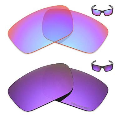 Imagem de Mryok+ 2 pares de lentes polarizadas de substituição para óculos de sol Oakley Fuel Cell – Rosa cobalto/roxo plasma