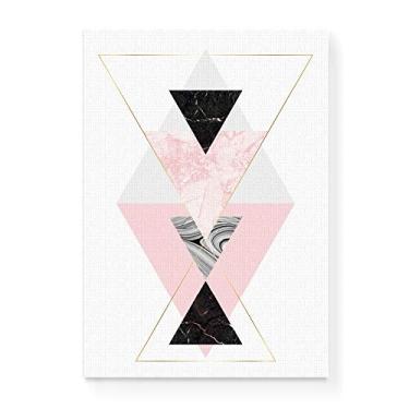 Imagem de Arte Maníacos Quadro Decorativo em Tela Canvas Geométrico Triângulos Ampulheta - 23x16,25cm