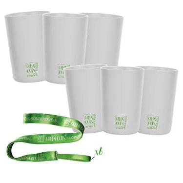 Imagem de 6 Copos Eco Branco com Cordão Green Cups 200 ml