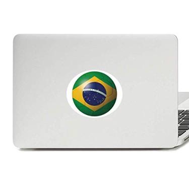 Imagem de Adesivo de notebook com emblema de vinil da bandeira nacional do Brasil, futebol americano, futebol americano