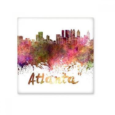 Imagem de Atlanta America Cidade Aquarela cerâmica brilhante decalque pedra adornada tijolo vitrificado