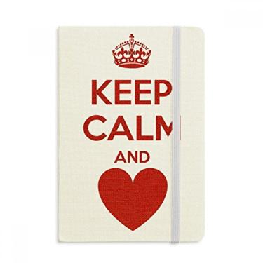 Imagem de Caderno com citação "Keep Calm And Love" oficial de tecido rígido diário clássico