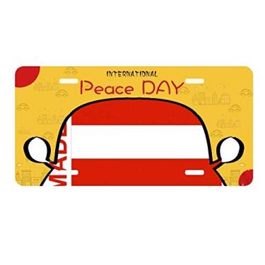 Imagem de DIYthinker Placa de licença Made in Austria Country Love para decoração de carro, dia da paz