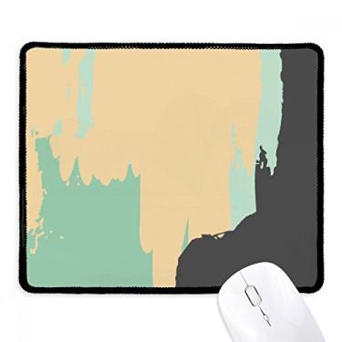 Imagem de Tapete de borracha para jogos com estampa de plantas abstratas amarelas, borda costurada, tapete para jogos