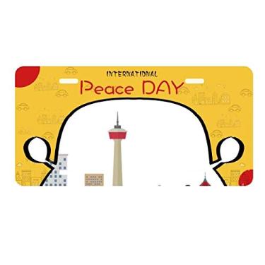 Imagem de DIYthinker Placa de carro com placa de identificação da Torre de TV do Canadá Landmark and City Decoração de carro