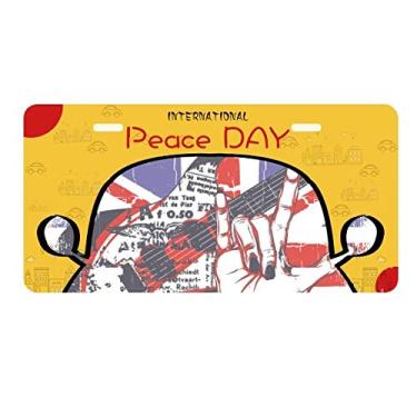 Imagem de DIYthinker Rock Guitar Bandeira da Inglaterra País da Grã-Bretanha, Placa Placa de Carro Decoração Dia da Paz