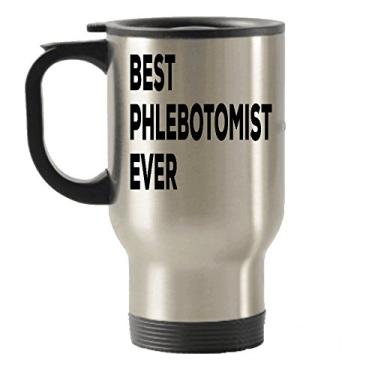 Imagem de Caneca de viagem Phlebotomist – Melhores copos isolados Phlebotomist Ever Travel – Presentes – Ideias de presente para flebotomistas – Presente divertido – Adicionar ao conjunto de caixas de presente – Ideias de presente