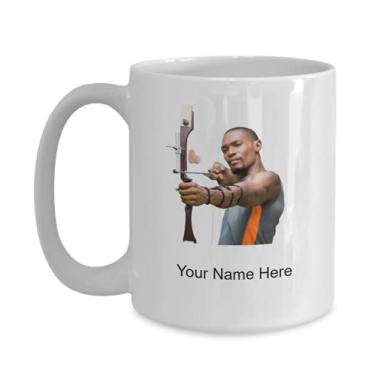 Imagem de Caneca de tiro com arco personalizado - Caneca de café para amantes de arco ideias crianças meninos meninas Amor - Caneca de café de 425 g