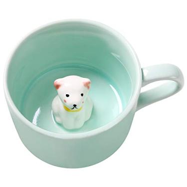 Imagem de Lemon Park Caneca de café 3D surpresa animal dentro de 227 g com cachorrinho, copo de cerâmica artesanal de desenho fofo, surpresa de aniversário de Natal para amigos, família ou crianças