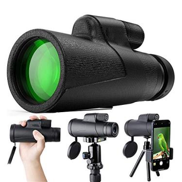 Imagem de Telescópio monocular, prisma monocular BAK4 de alta potência 12x50 para adultos com suporte para smartphone e tripé, para viagens em acampamento