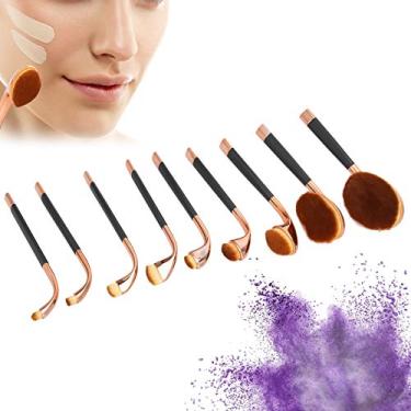 Imagem de Pincéis de maquiagem, materiais de maquiagem, esponja, misturador em pó, pincéis de maquiagem, conjunto profissional para mulheres e meninas para casa (AW01 cabo dourado preto)